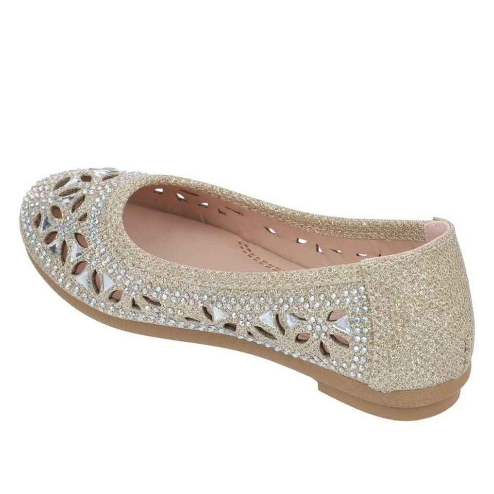 BRAND NEW LUCITA ROUND TOE CUTOUT DESIGN STUDDED EMBELLISHMENTS FLAT